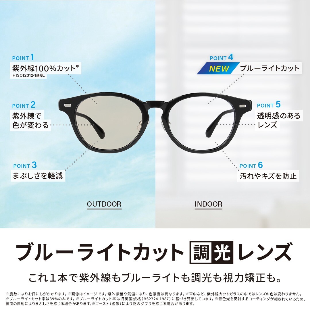 Zoffのブルーライトカット機能付き調光レンズ | ショップニュース