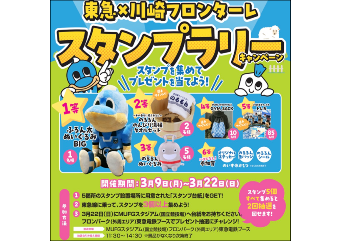 東急 × 川崎フロンターレ スタンプラリーキャンペーン開催！
