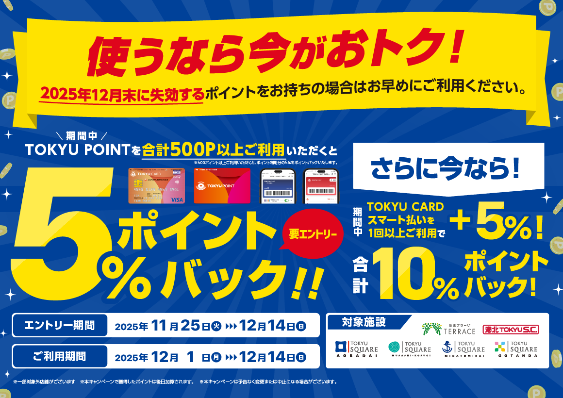  【使うなら今がおトク！】ポイント利用で最大10％ポイントバック
