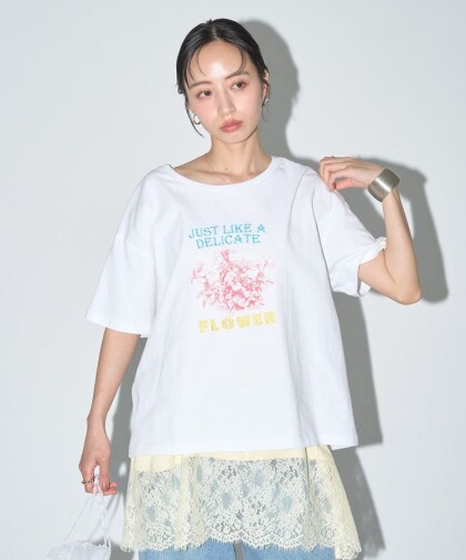 1枚で可愛い✨刺繍Tシャツ