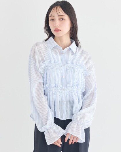 ほどよいシアーがかわいい🫧シャーリングシャツ♡