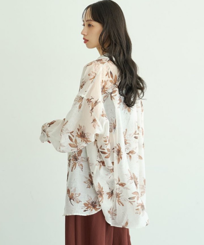 🍁花柄×シアーで楽しむ秋スタイル