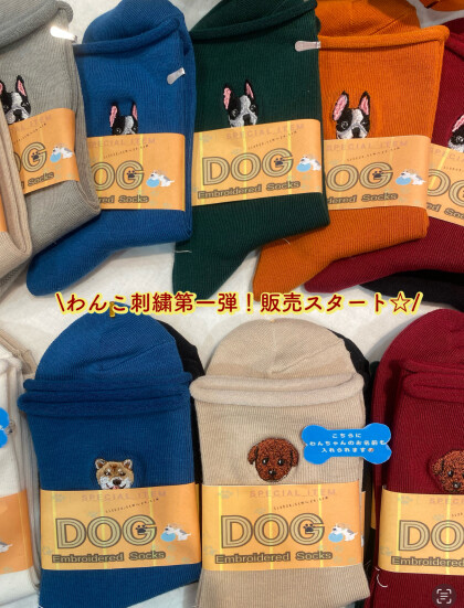 🐶わんこ刺繍第1弾🐶　店頭販売スタート！♡