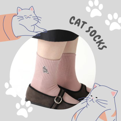 うちの子いるかな❓ねこ刺繍アメリブソックス🐈💕