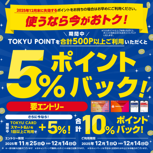 【使うなら今がおトク！】ポイント利用で最大10％ポイントバック