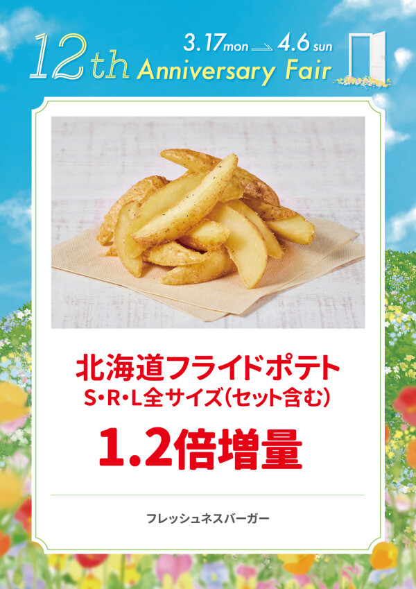 北海道フライドポテト S・R・L 全サイズ（セット含む）1.2倍増量