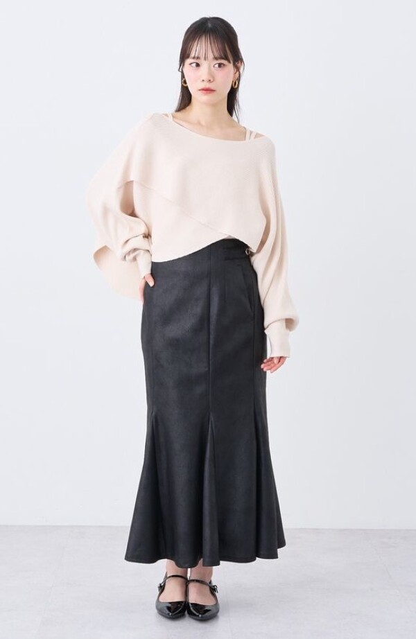 ふんわりシルエット🫧のクロスニット＋キャミソール