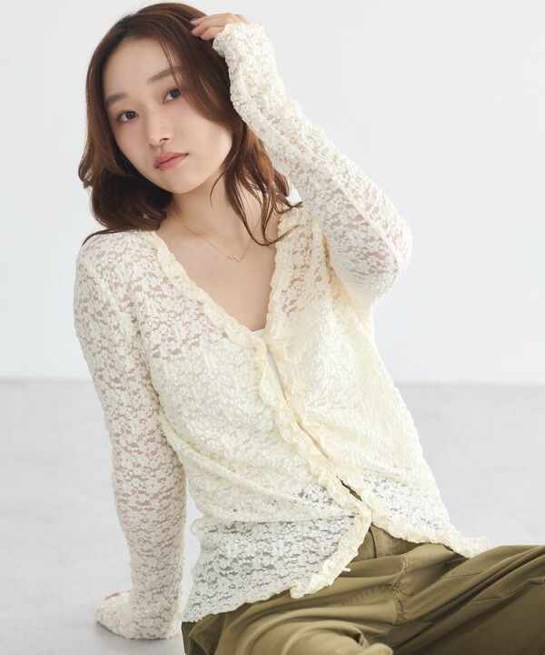 🎀レース×フリルで大人可愛い♡万能カーディガン✨
