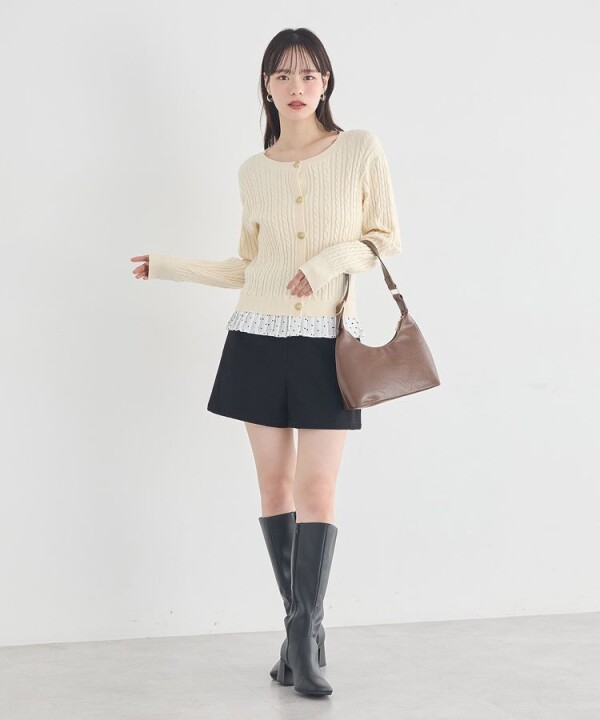 1枚でかわいくなるレイヤードカーディガン♡