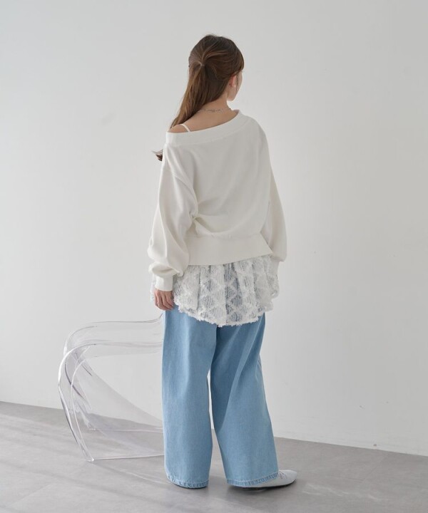 春まで可愛いオフショルスウェット♡