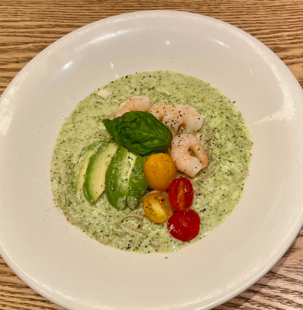 小海老とアボカドのバジルクリーム