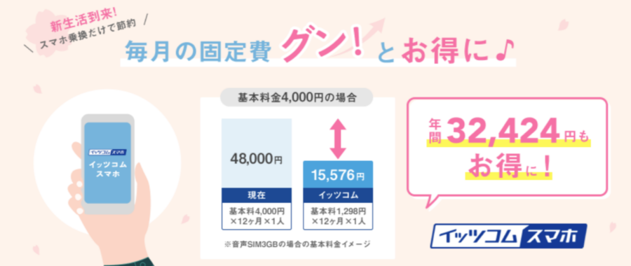 ＼月額550円(税込)から！／イッツコム　スマホ受付中😊