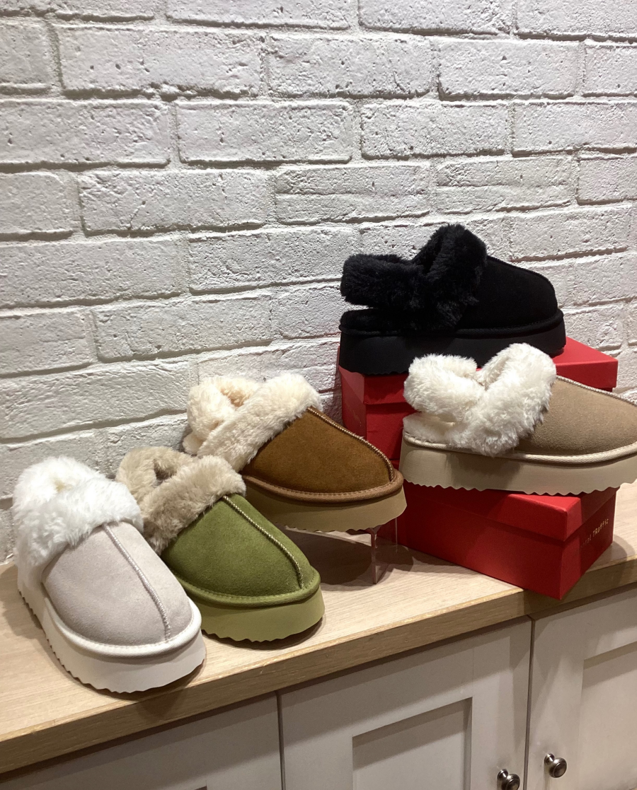 もこもこ☁️厚底ムートン2wayサンダル